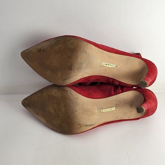 Louise et Cie Lo Jeph shoes red suede heels Dark Romance Party Holiday 8.5 - Picture 3 of 5